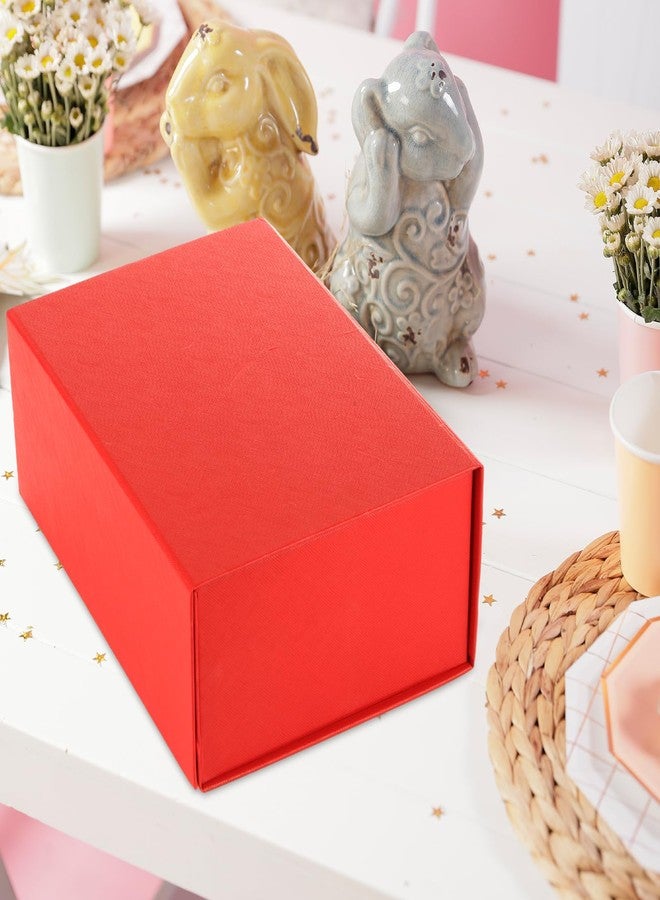 LOLYSIC 5 Pack Red Gift Box with Magnetic Closure Lid, 10x7x4 Inch Premium Checkered Red Folding gift Boxes for Jewelry, Wedding Favors, Christmas Gifts, Birthday Party Decorations, 250x180x100mm - Image 5